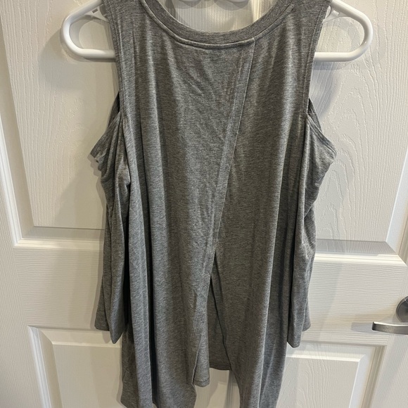 Cold Shoulder Long Sleeve Open Back Top - Picture 2 of 7